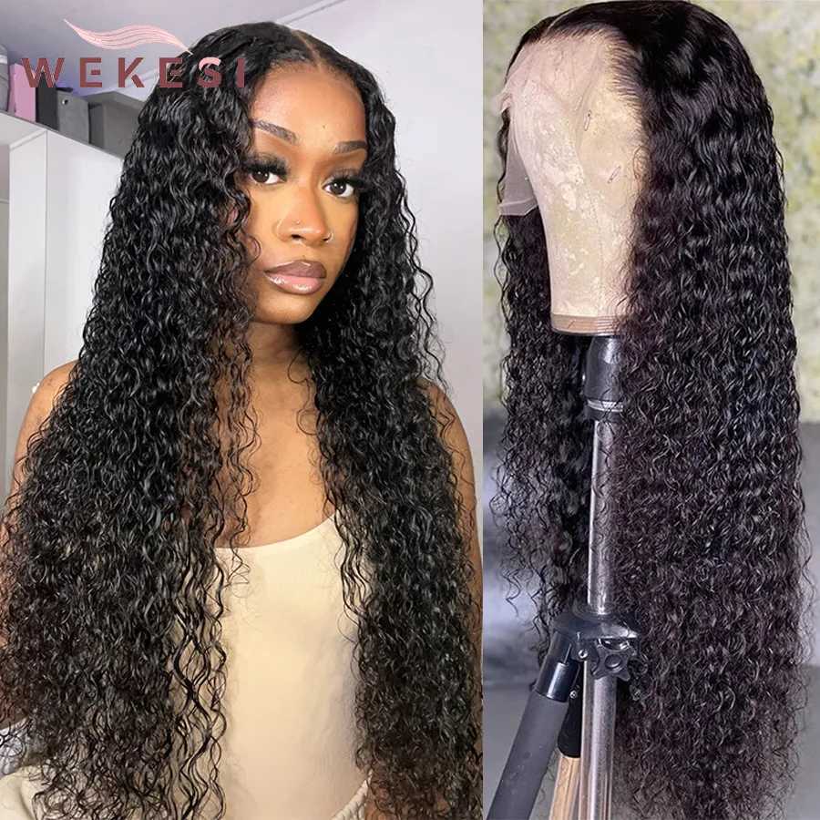 Perruques synthétiques SHUIBO LACE FRANT HUMAN HEIR WIG 13X4 Bob transparent Curly 100% Femelle pré-choisie Q240427