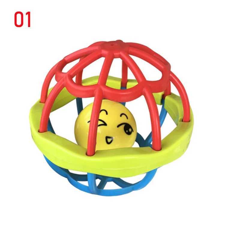 Mobiler# Baby Hand Grepp Ball Rattles Fitness Soft Rubber Hand Rattles Fish String Teether Spädbarn 0-1 år gamla utbildningsleksaker D240426