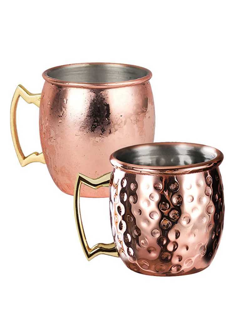 Muggar mini 60 ml Moskva Mule Cup Coffee Wine Bear Cup Hammer Copper Plated Cup Home Kitchen and Bar Supplies J240428