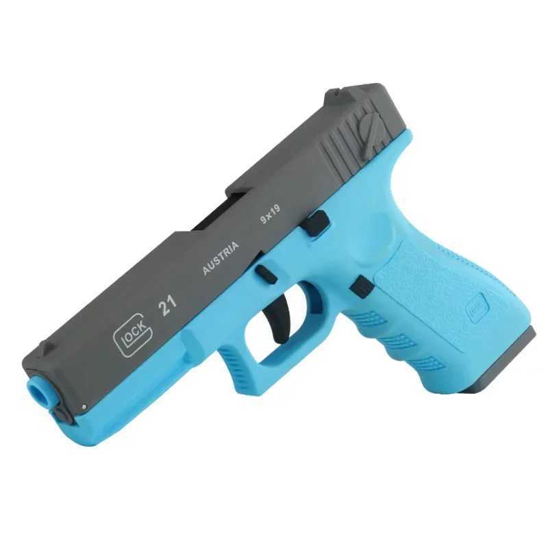 Gun Toys Automatic Shell Ejecty Toy Gun G17 Laser Version Pistol Armas Children CS schiet wapens voor jongens T240428