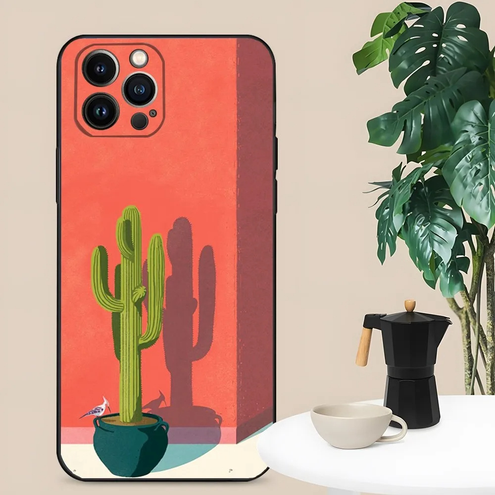 S24 Desert Cactus Soft Tpu Case для iPhone 15 Pro Max 14 плюс 13 12 11 XR XS 8 7 Samsung S24 Ultra S23 Plus Plus Plant Prant Printer