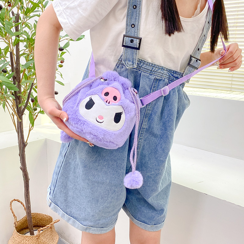 Cartoon Toy Three. Liou Plush Doll Bag Cute Jade Gui Shoulder Bag Soft Cute Devil Kuromi Straddle Bag