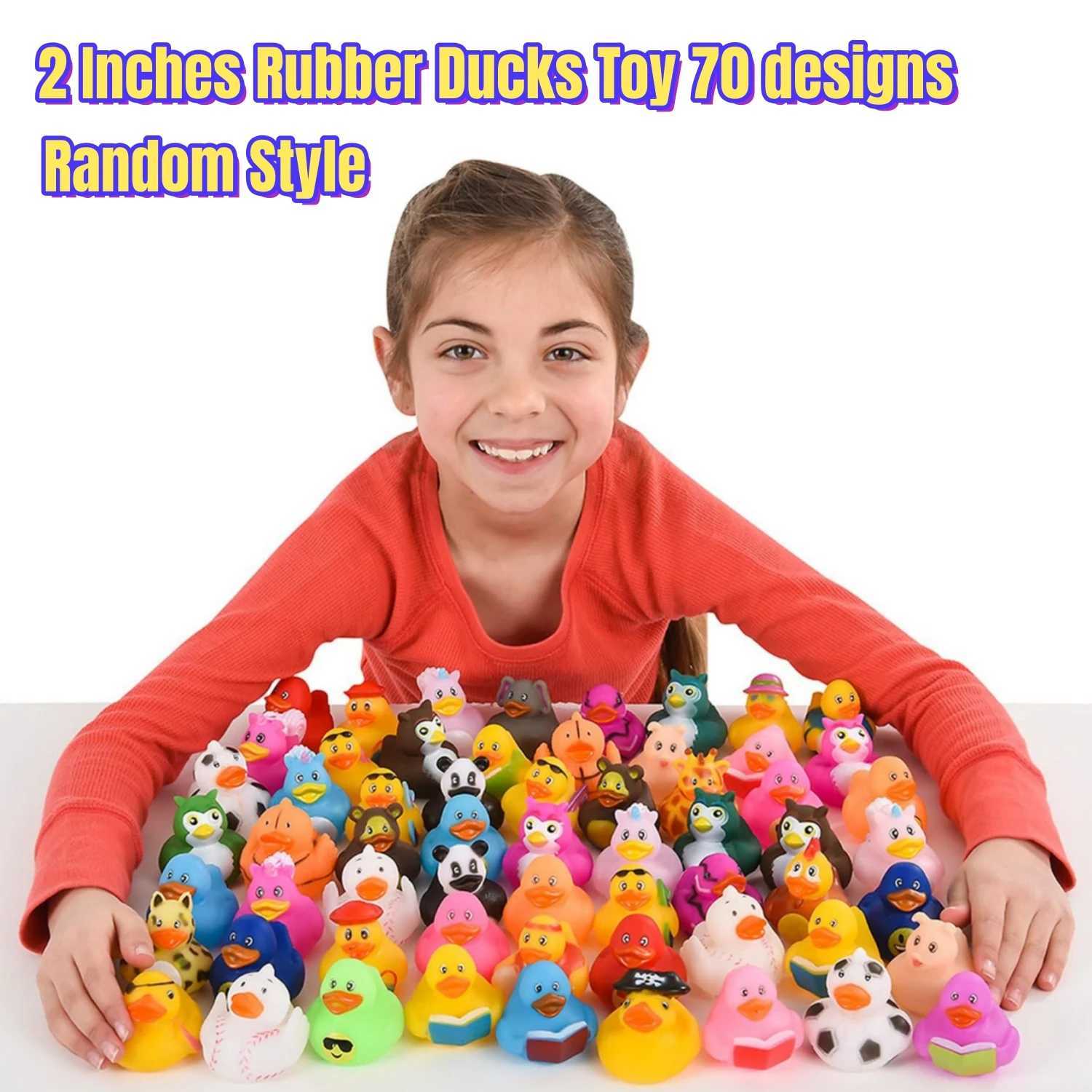 Babybadspielzeug 6/12/24/2 Zoll Gummi Enten Spielzeug 70 Designs Enten für Kinder