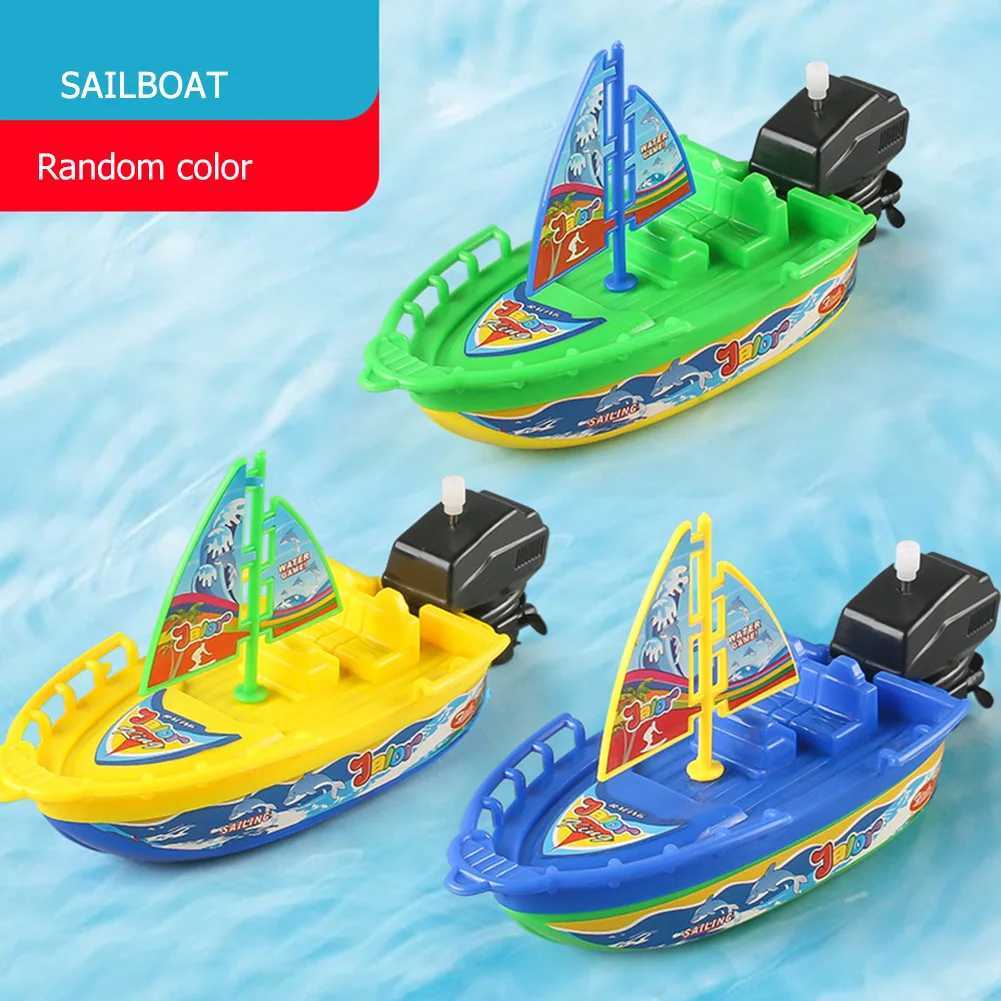 Giocattoli da bagno bambini Speed Boat Ship Wind Up Toy Float in Water Kid Toys Classic Clockwork Toys Winter Shower Bath Toys bambini giocattoli ragazzi