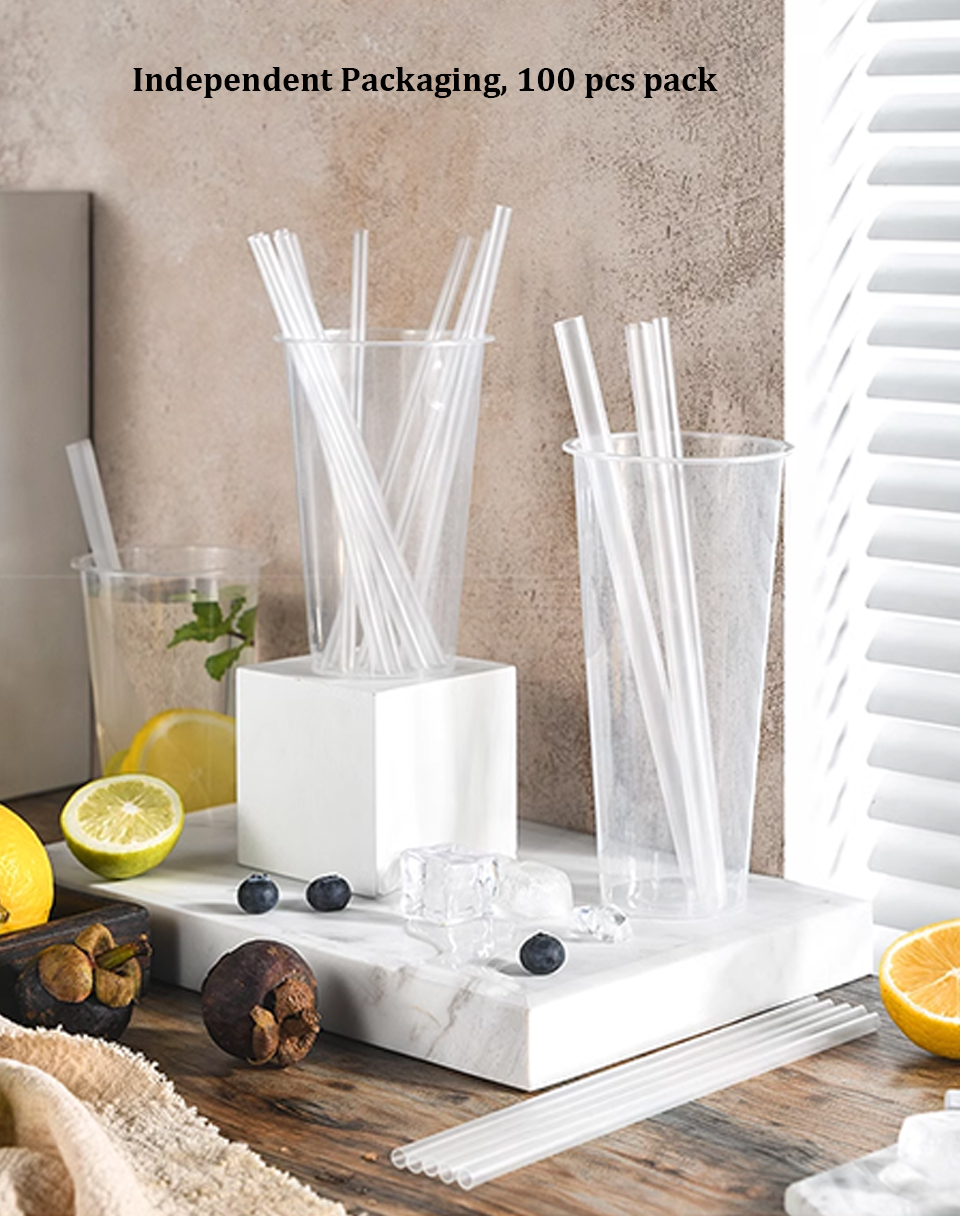 3000 pezzi Clear Guba Strawie Smoothie Strawie, in plastica usa e getta avvolta individualmente grande frappè a bocca larga