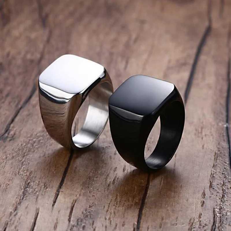 Anéis de banda anéis de aço inoxidável da moda para homens clássicos de superfície lisa anéis