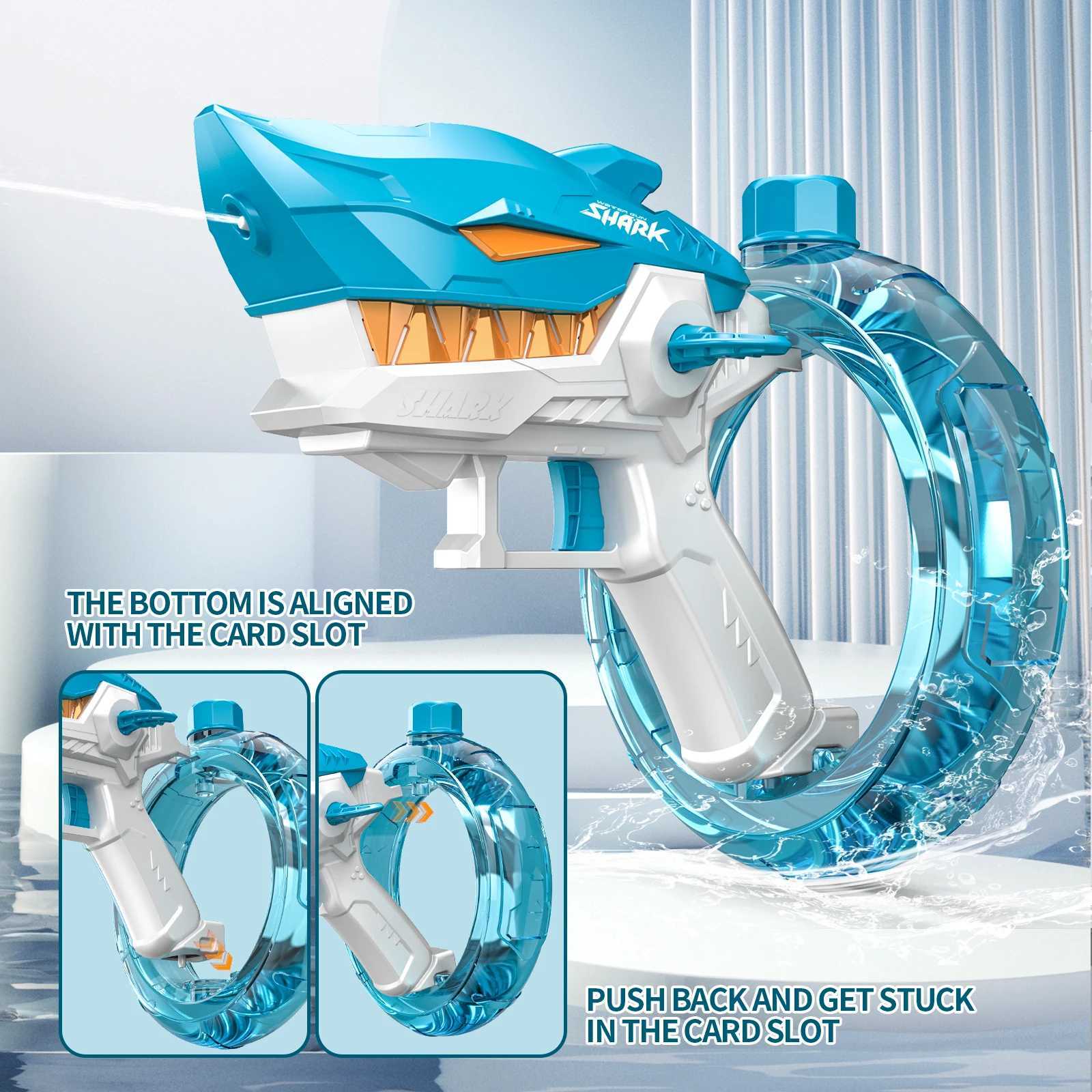 Gun Toys Electric Shark Water Gun Summer Watergun Game Guns Kinderen grote capaciteit krachtige Pistool Pool Strand Outdoor Games Toys Boys T240506