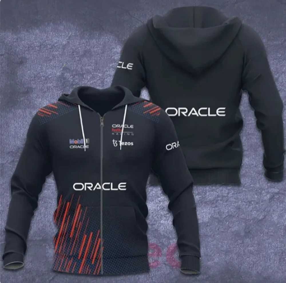 メンズフーディーズスウェットシャツ2024 HOT F1 RACING MEN_S SWEATSHIRT 3D RED PRINT POUPOAL ROAD JACKET HOODIE MEN_SカジュアルブルT240428