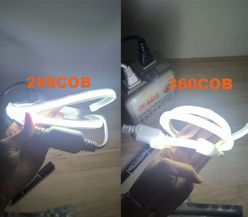 COB LED Strip Light 220V 110V 288LEDS/M 360LEDS/M flexibelt utomhuslysband för kök trädgårdsbelysning