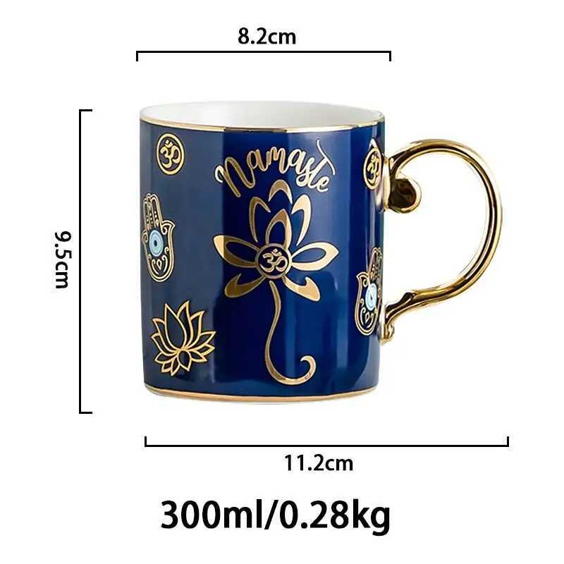 Mugs Blue Eye Coffee Cup Devils Eye Trkiye Ceramic Cup Family Breakfast Milk Novel Water Cup Afternoon Tea Cup Couple Gift J240428