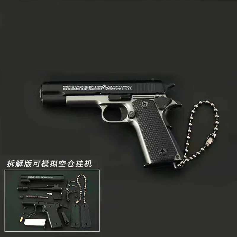 Brinquedos de armas 1 3 High Quty Metal 1911 Modelo de chaveiro G17 Desert Eagle Toy Toy Gun Lhloy Pistol Pistol Collection Toy Gift Pinging T240428