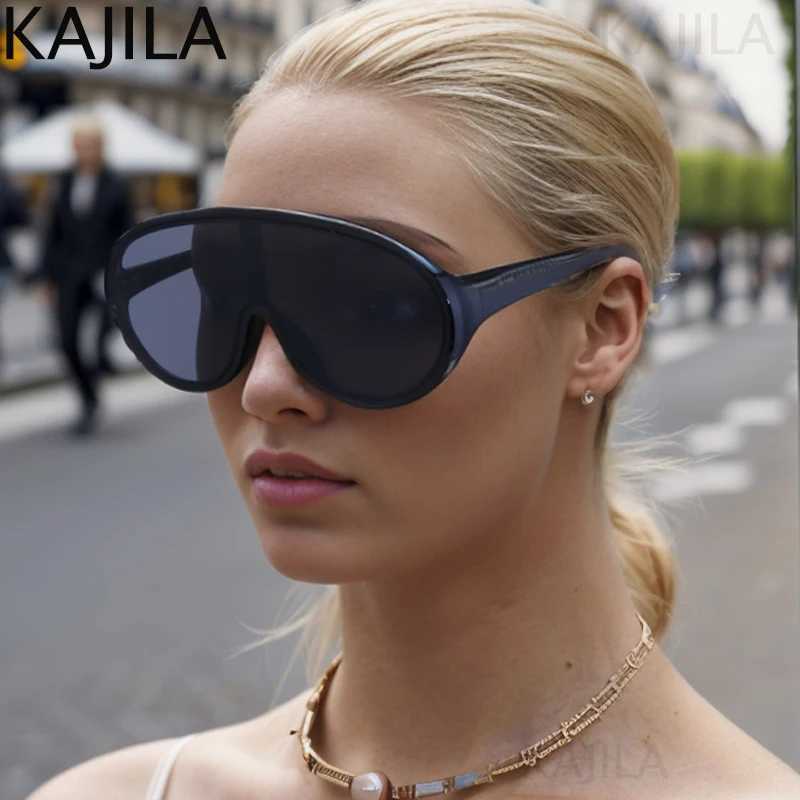 Sunglasses Oversized One-piece Punk Sunglasses Women 2024 Luxury Brand Square Shield Sun Glasses For Men Wrap Around Goggle Eyewear Shades T240428