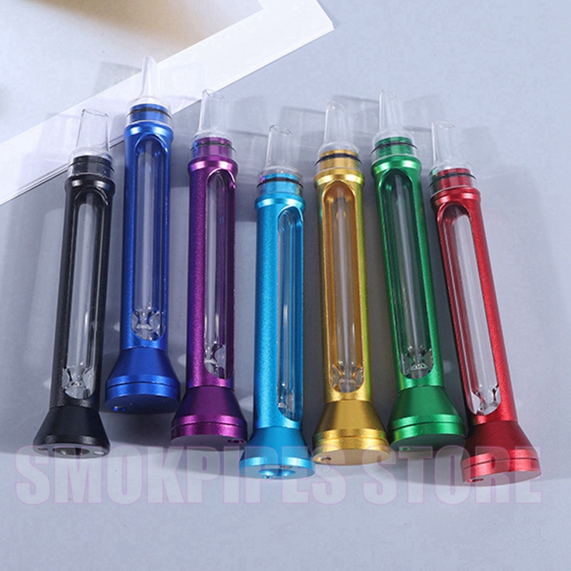 Nouveau Style Stand Colorful Aluminium Verre Pipes Dry Herb Tobacco Portable amovible Handpipes Catcher Taster Bat One frappeur Cigarette acrylique Conseils