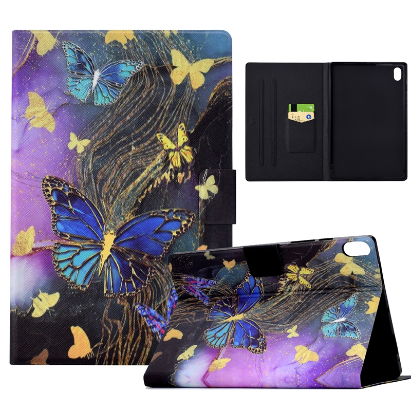 Drukuj PUty skórzany portfel Tablet na iPada Mini 6 1 2 3 4 5 Samsung Galaxy Tab A9 2023 A7 Lite T220 T220 T225 Woof Cat Butterfly Flower Fashion Credit Id Karta Uchwyt Uuchp.