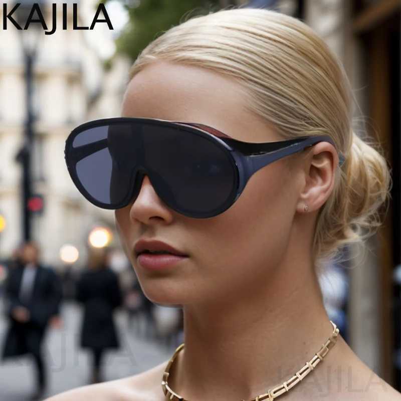 Sunglasses Oversized One-piece Punk Sunglasses Women 2024 Luxury Brand Square Shield Sun Glasses For Men Wrap Around Goggle Eyewear Shades T240428