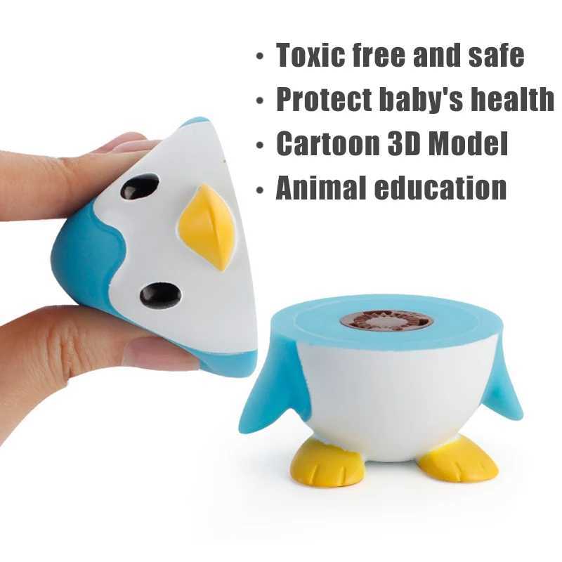 Brinquedos de banho bebê Baby 3D Animal Model Toys PVC Animal magnético Flutuante Bathtub Play Bath Bath Toys Early Education Shark Lion Girafa Brinquedo