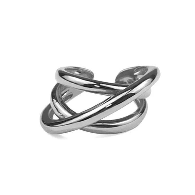 Wedding Rings Interessante ingepakte Gold Ring Veelzijdige ringmeisje modering openingsring roestvrijstalen ring