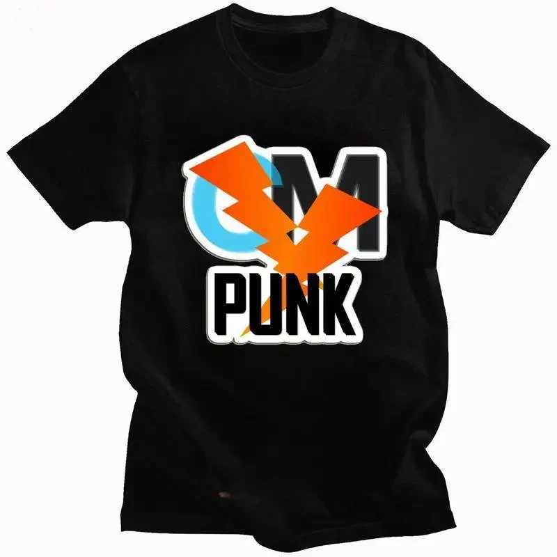 Camisetas para hombres Summer Short Slave Gift Camiseta Vintage Fun Fun CM Punk Camiseta American Professional Wrestler Fashion Camiseta T240425