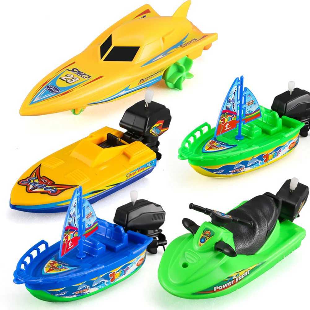 Giocattoli da bagno bambini Speed Boat Ship Wind Up Toy Float in Water Kid Toys Classic Clockwork Toys Winter Shower Bath Toys bambini giocattoli ragazzi