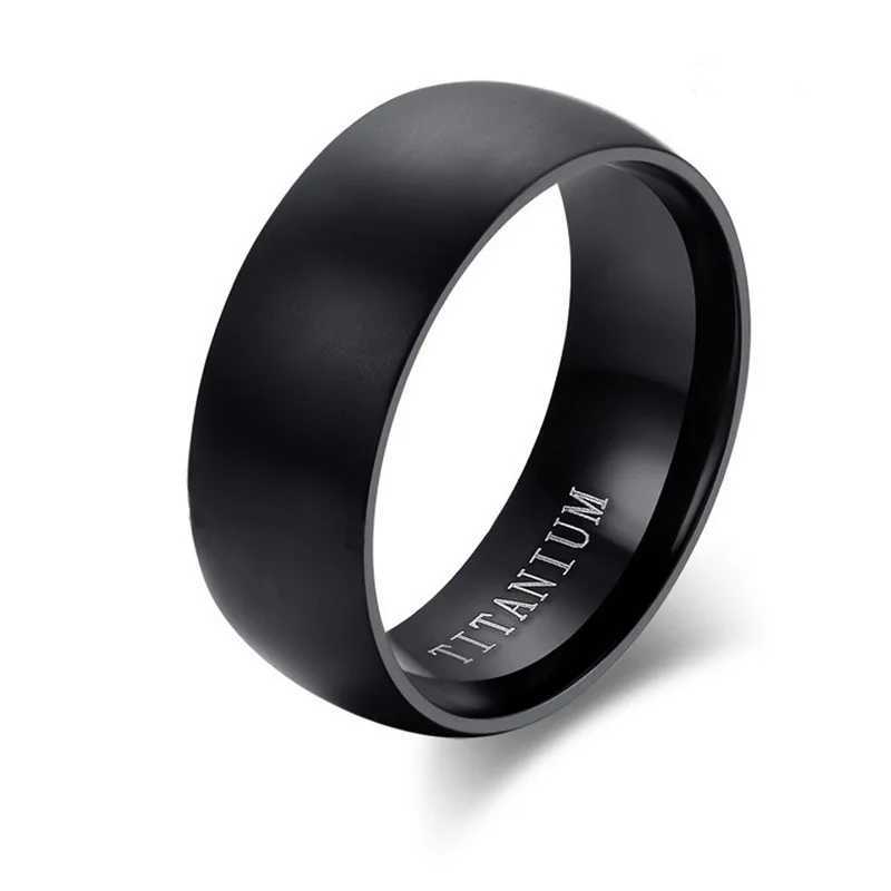 Band Rings Classic Mens Stainless Steel Ring Black Solid Simple Vintage Ring Mens Wedding Band Christmas Party Jewelry Gift Wholesale Q240427