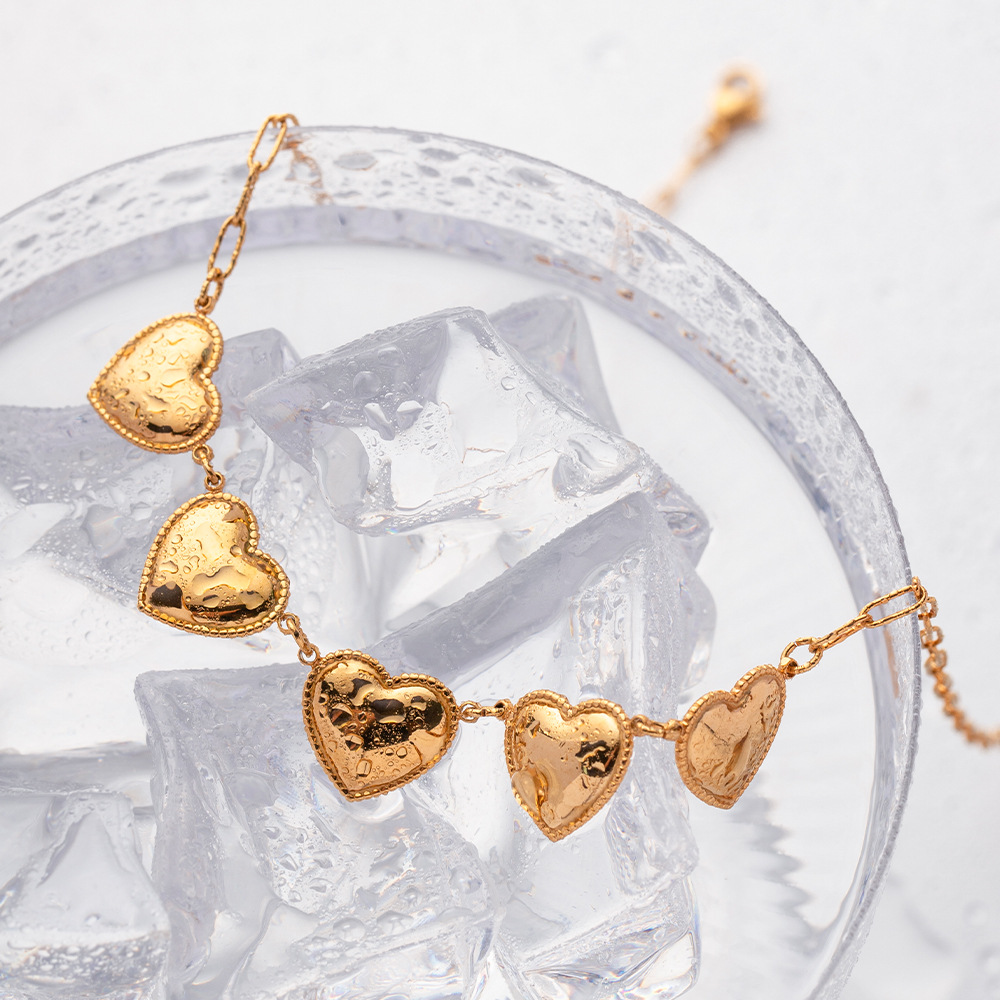 Designer New Peach Heart Halskette für Frauen plattiert 18 Karat Gold Edelstahl Hanging Heart Hochzeitsfeier Paar Schmuck Free Versand