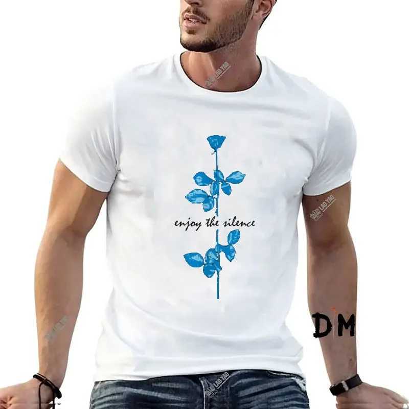 T-shirts voor heren genieten van de Silence Depeche Cool-modus 100%katoen T Shirts Muziek Tops Nieuwe Mens Depeche Cool Mode T Shirts grappige ronde kraag TS T240425