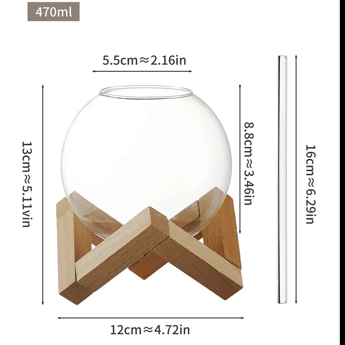 Muggar cocktail glas kopp med träram kreativ bar glas dryck kopp ronald boll cocktail kopp smoothie fruktmåne juice roller j240428