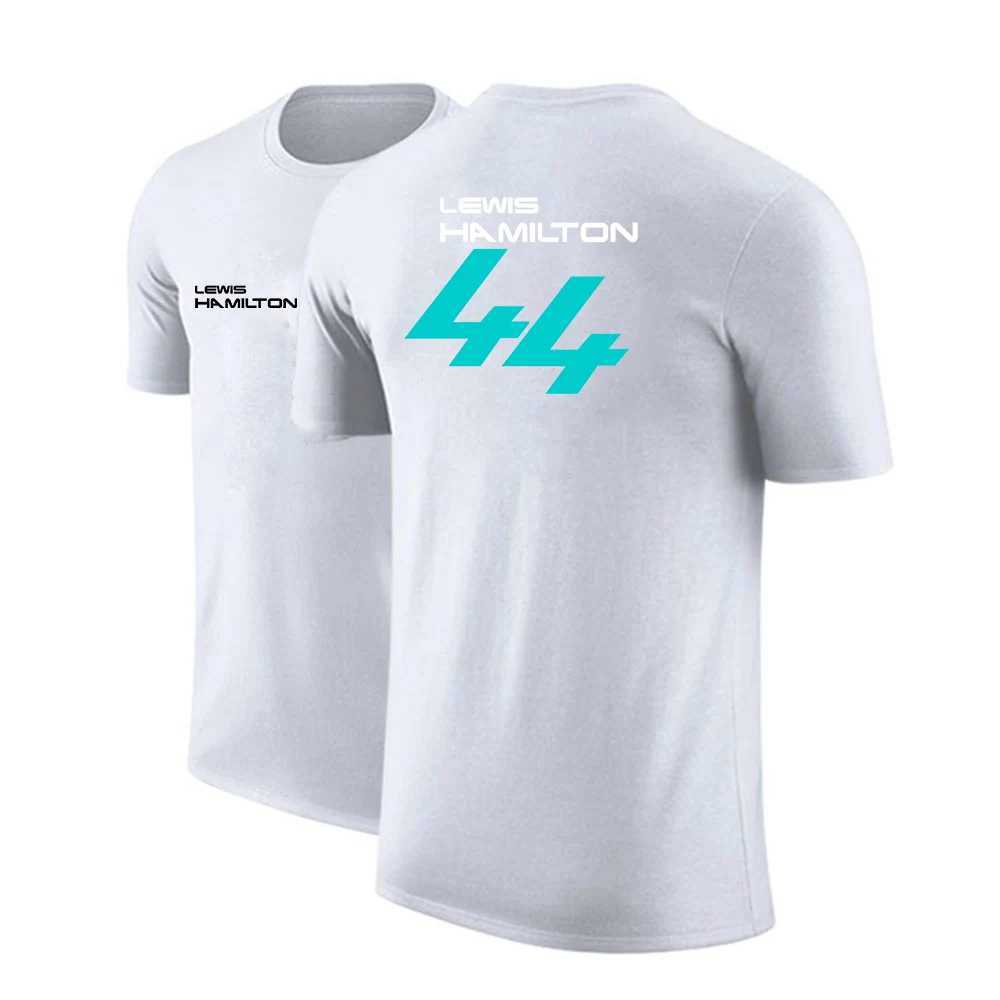 T-shirt maschile 2022 Nuovo pilota F1 Lewis Hamilton Digital 44 Stampa Drying Quick Round Rotond Neck Sport Sport Sports Sports da persona esterni T240425