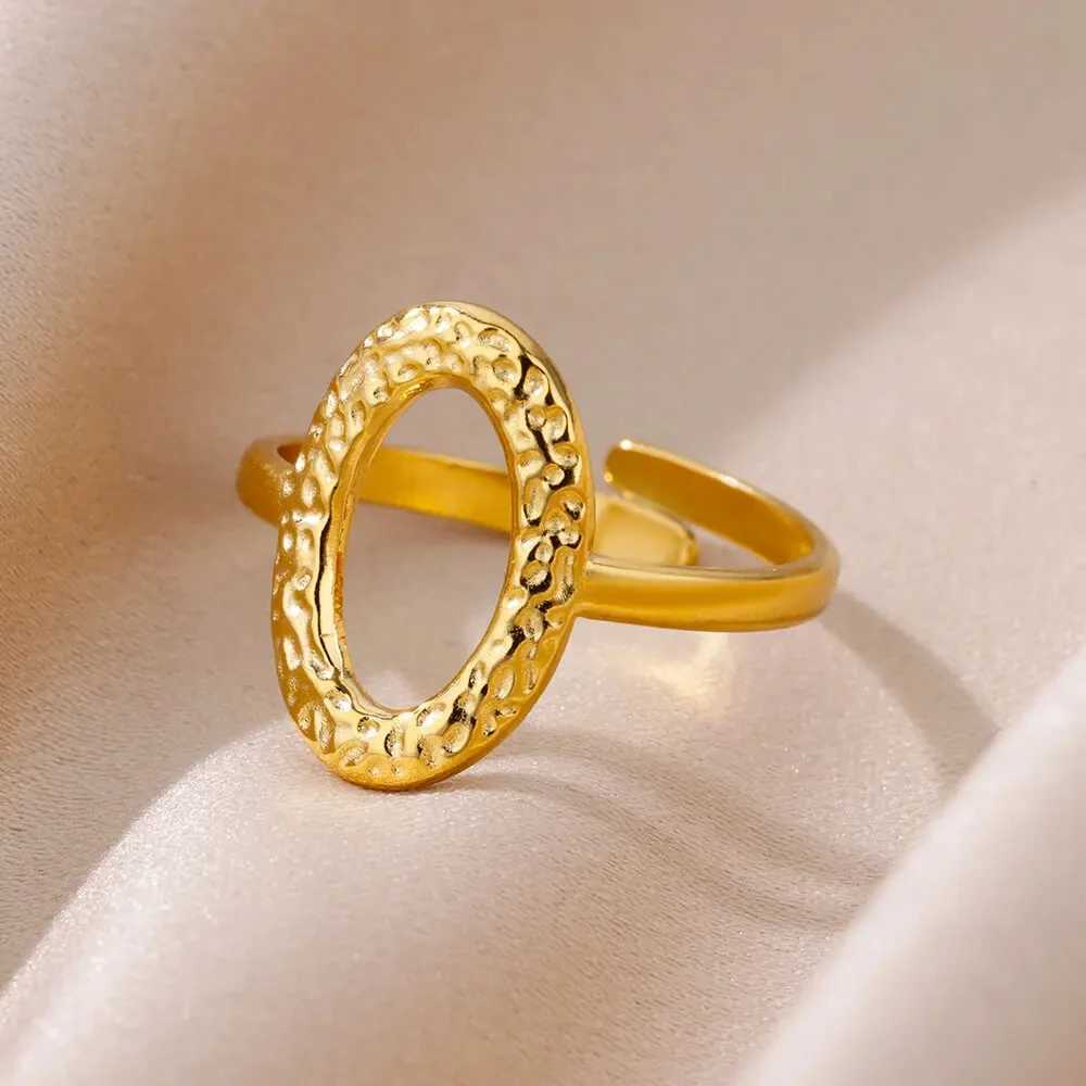 Pierścionki ślubne klasyczny złoty kolor palec palec Pierścień ze stali nierdzewnej pierścionki dla kobiet owalne puste biżuteria ślubna biżuteria darmowa wysyłka