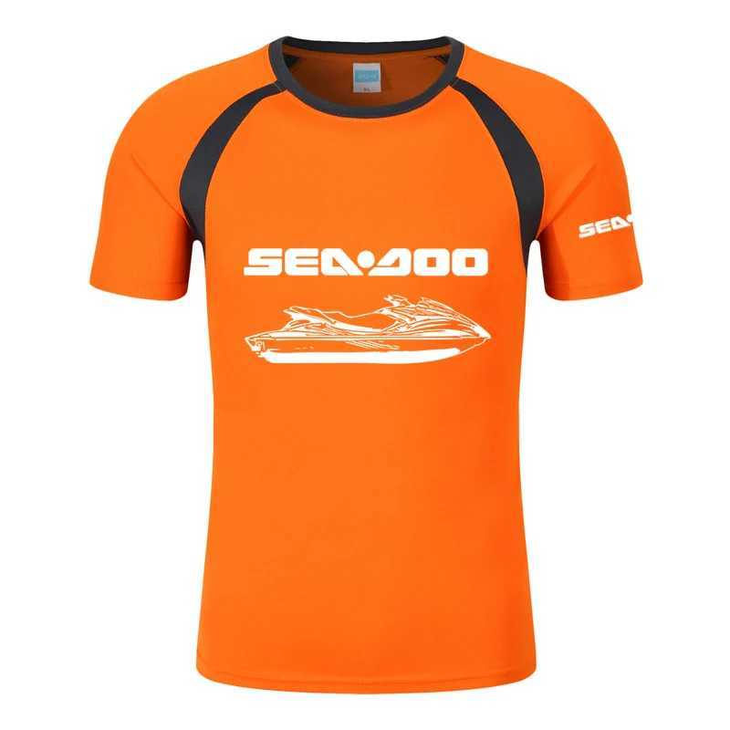 メンズTシャツSea Doo Seadoo Moto Mens New Printed Fashing Summer Tシャツコットンラグランショートスルベラウンドネックストリットトップス衣料品T240425