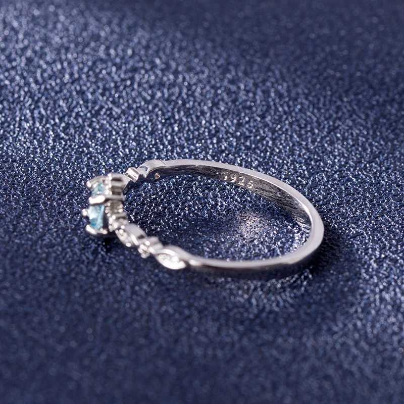 Anelli di banda anello di gioielli in argento alla moda con anello di pietra pregiata a zircone blu adatto i matrimoni femminili promesse regali di festa all'ingrosso q240427