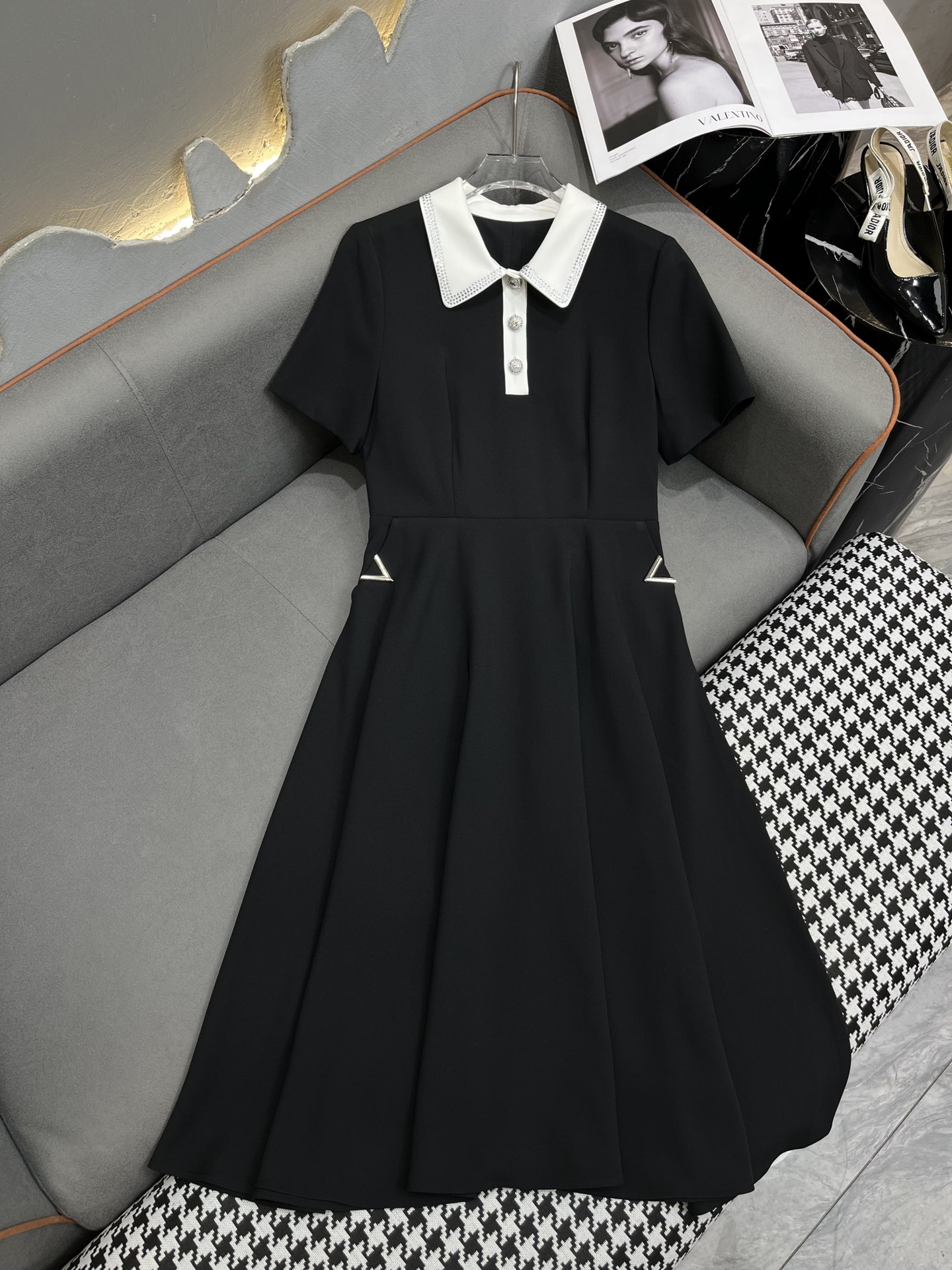 2024 Summer Beading Donte's Dress Bambola Collar Silim Silim Slim Csual Long Woman's Dress XDBD004