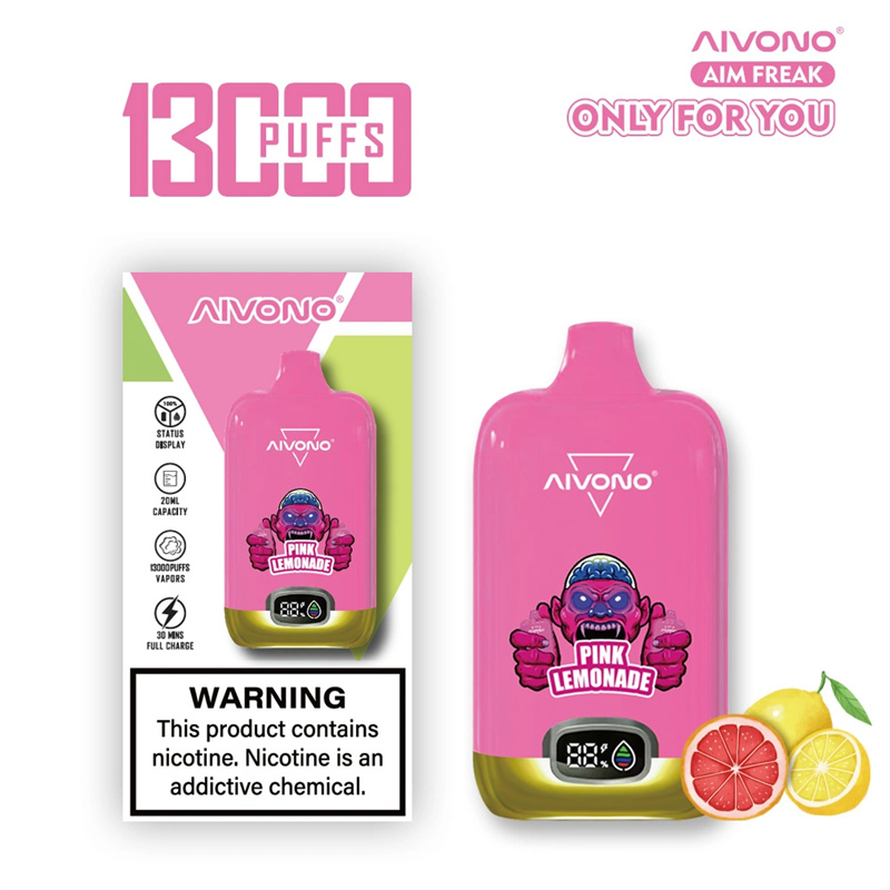 Oryginalna fabryka AIVONO AIM FREAK 13000 PUPKS E-papierosy 0% 2% 5% 20 ml wstępnie wypełniona kapsułka 1,2Ω Cewka siatki 650 mAh Bateria do ładowania w porównaniu