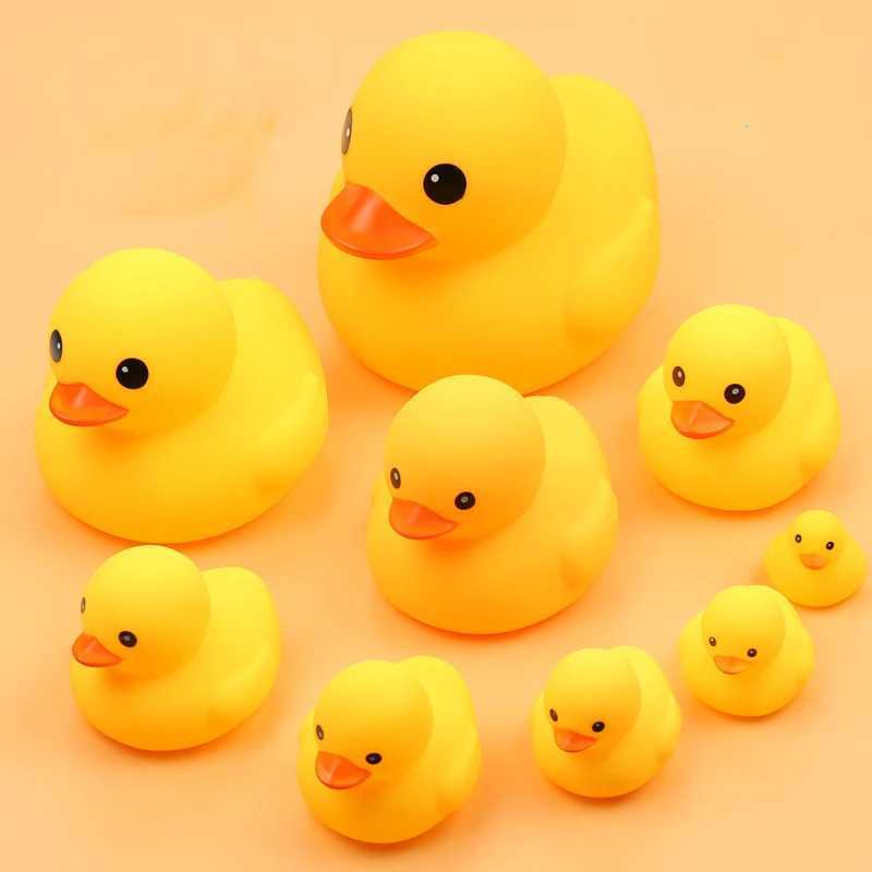 Toys de bain pour bébé 9 tailles salle de bain caoutchouc jaune baignade de canard jouant à eau serre sonning canard mini anneau de natation jouets pour nouveau-né cadeau