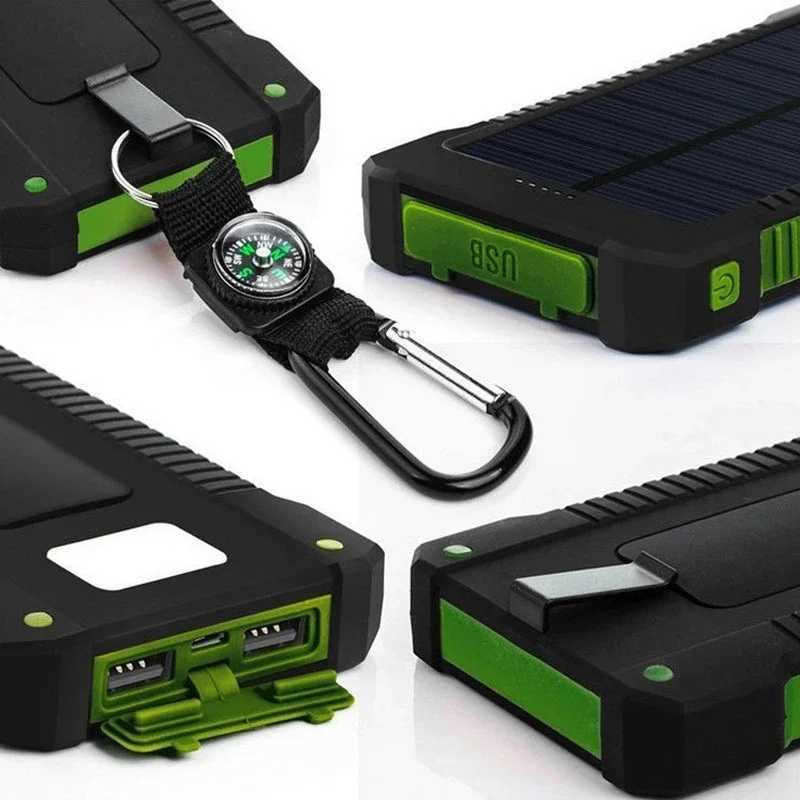 Mobiltelefonnetzbänke 50000mAh Solarpanel wasserdichte tragbare kundenspezifische feste Seile externe Batterie für Xiaomi LED -Leuchten J240428 geeignet