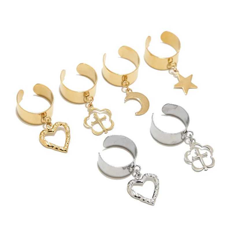 Anillos de boda acero inoxidable de 19 mm de 19 mm de ancho abierto anillo de círculo redondo encanto estrella lunar heart pendents conectores anillos hallazgos nuevos