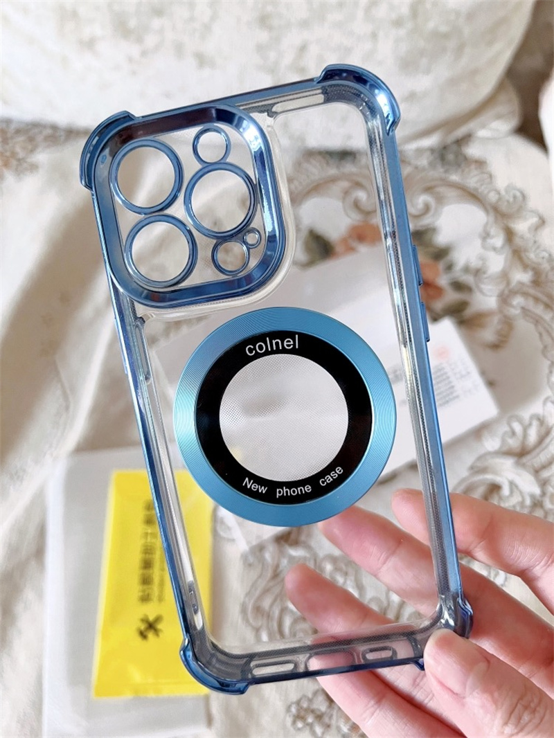 Caixa de telefone magnético TPU à prova de choque com capa de telefone do protetor da lente da câmera para iPhone 12 13 14 15 Pro Max