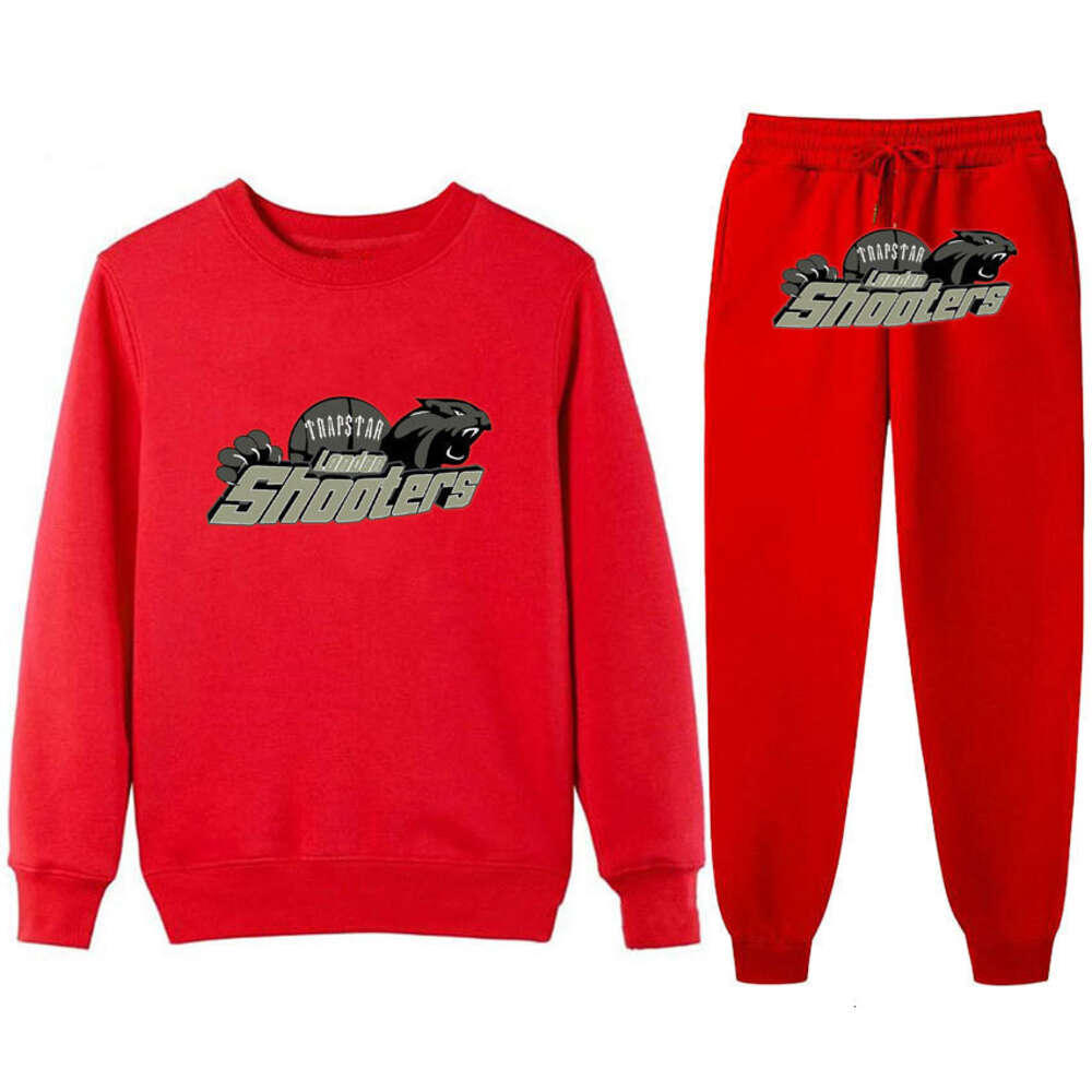 Thread inférieur ourlet Men et femmes sports décontractés set trapstar rouge noir Tiger tête rond Pantalon à sweat à sweat