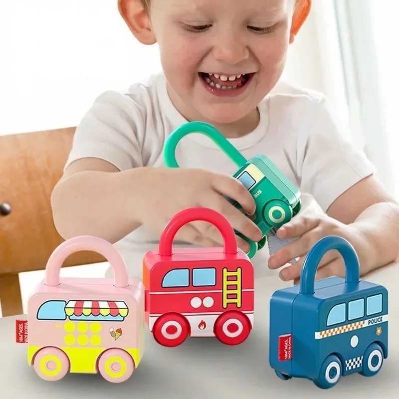 Baby Bath Toys Enfants Toys éducatifs enfants Apprentissage Lock With Keys Numbers de voiture Assortir Counting Montessori Math Teaching Lock Picking Toy