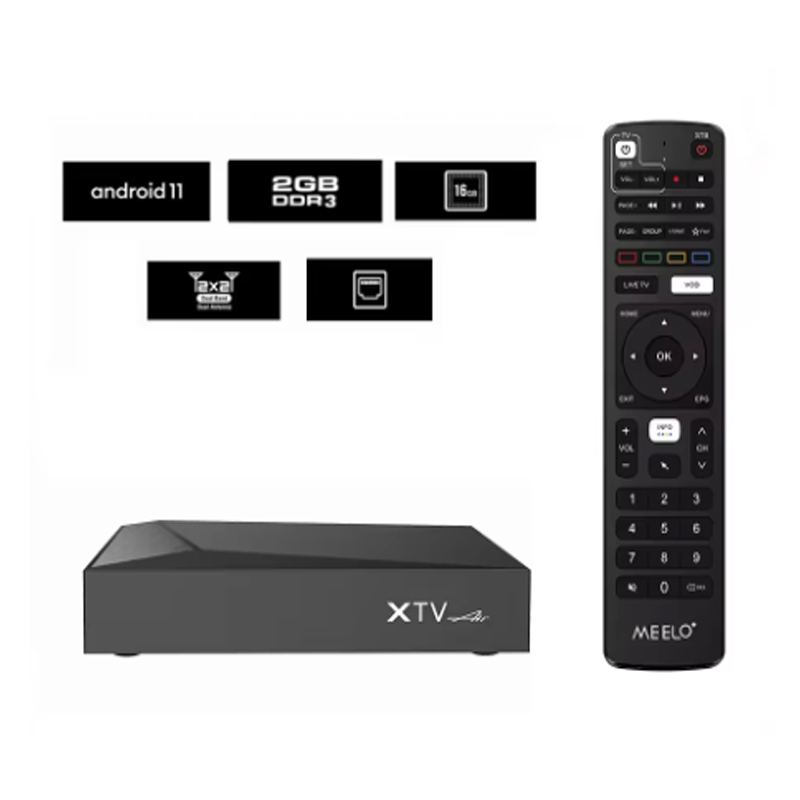 Air XTV avec télécommande BT Le dernier modèle TV Box 4K 4K Player Android 11 2GB RAM 16 Go ROM 5G Double ensemble WiFi Set Top Box Ajouter 4K Strong 12M TV pour les États-Unis Canada Arabie Grande-Bretagne