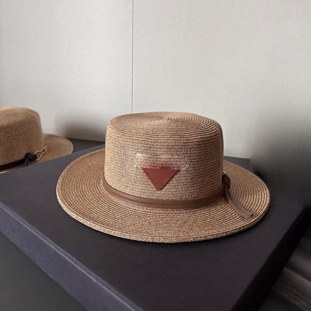 Fashion designer bucket hat hundred outdoor grass woven casquette triangular letter sun caps men's casual cap women's beach hats