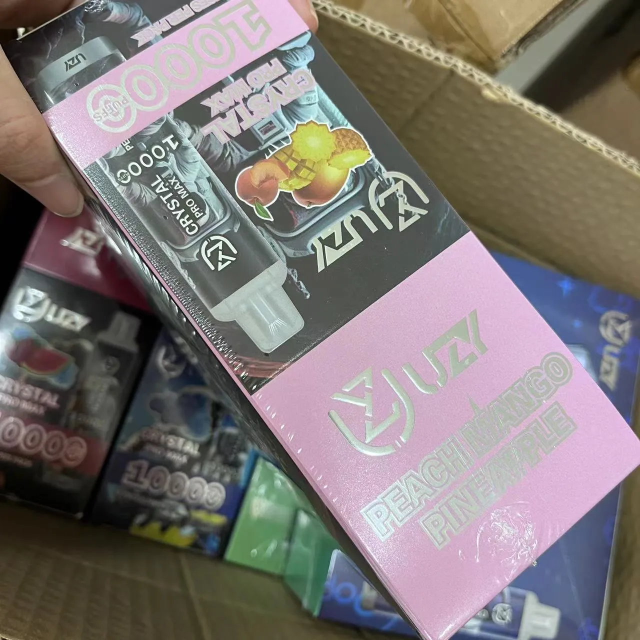 Europa Original Uzy Crystal Pro Max 10000 Puff 10000 Disponível E Cigarros 1.2OHM Bobina de malha 16ml Bateria de bateria recarregável Puff 10K RBG Light Vaper 10K