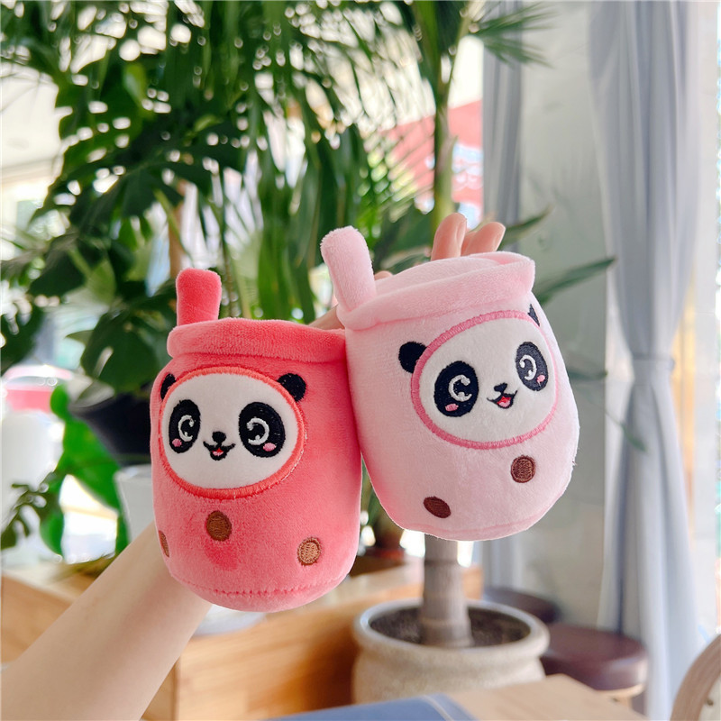 Чайная чашка плюшевые игрушки Kawaii Panda Milk Tea Design Дети фаршированная кукла мягкая подушка подушка подарка на день рождения для подруги