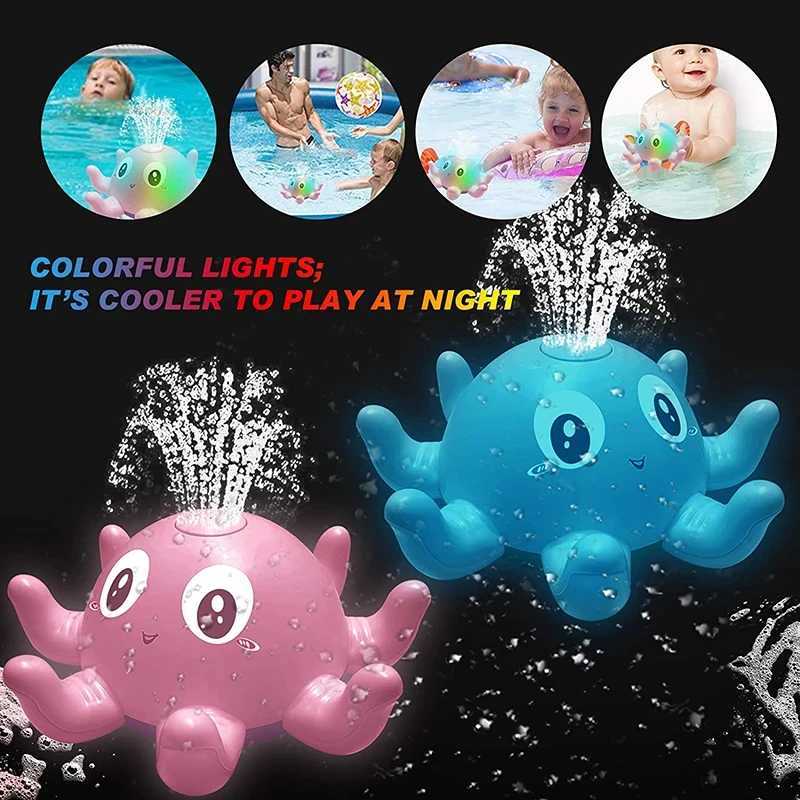 Baby Bath Toys Baby Bath Toys Electrics Electral Octopus Whale Automatic Sprinkler Bathtub Toy Swim Bathing Toys With Music LED Light for Kids Gift
