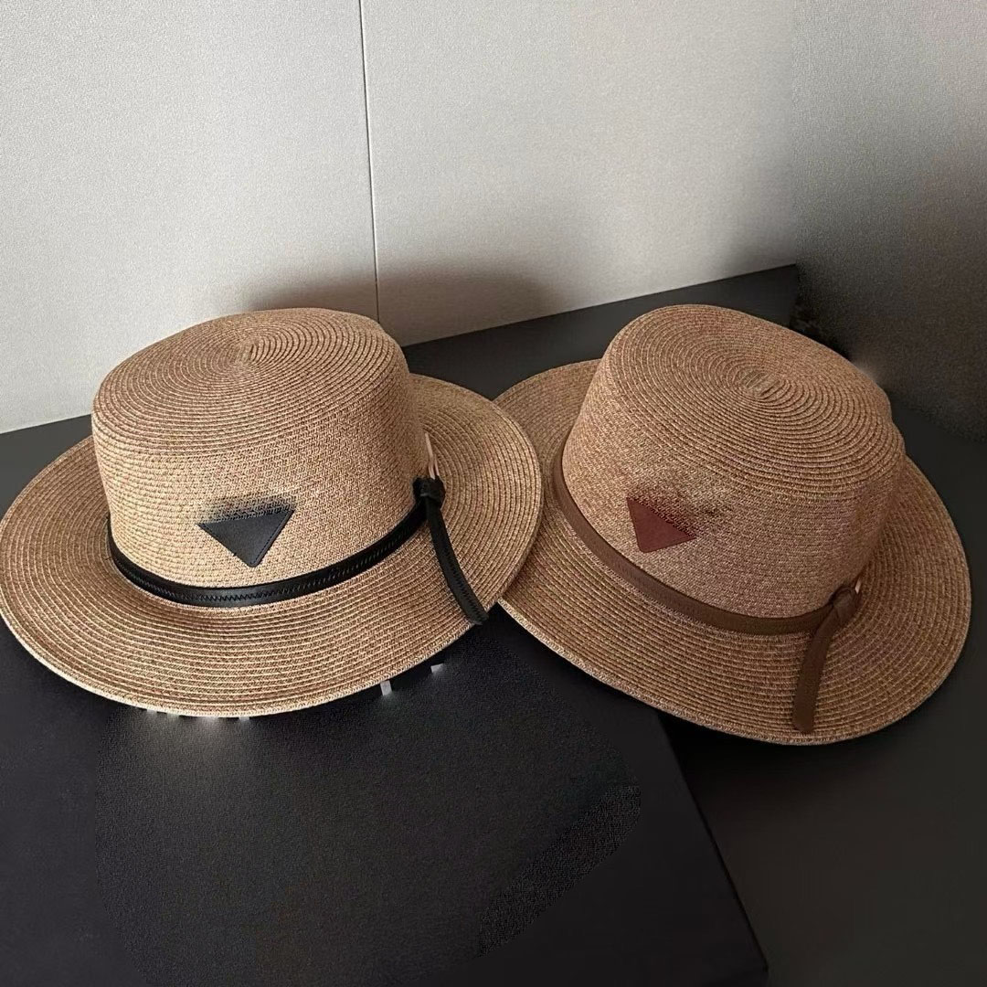 Fashion designer bucket hat hundred outdoor grass woven casquette triangular letter sun caps men's casual cap women's beach hats