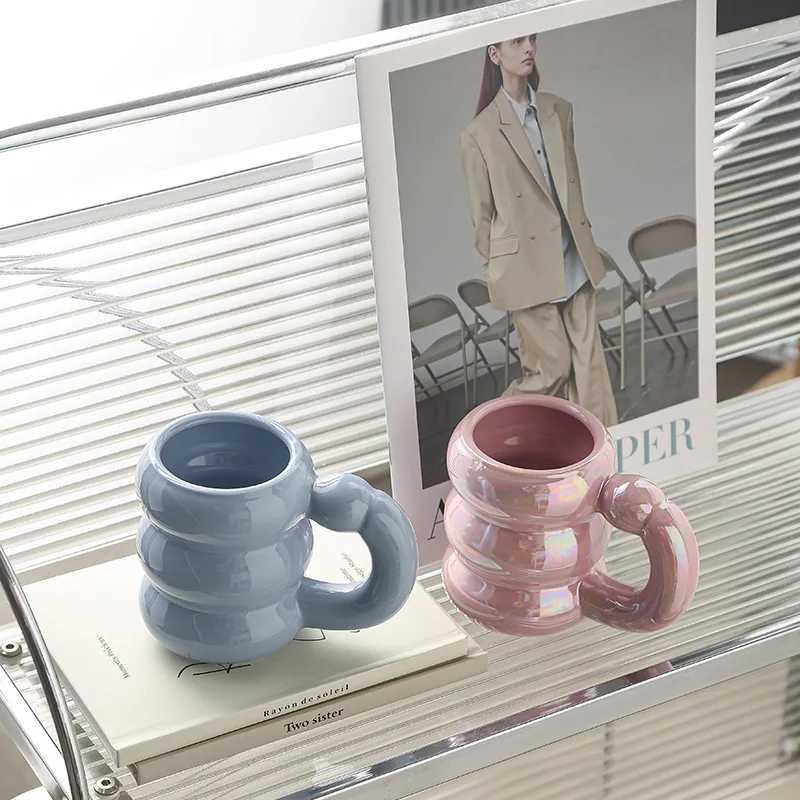 Muggar stöder dropshipping koreansk stil kaffemugg keramisk mugg mjölk kopp present porslin kaffekoppar bordsartiklar varm vatten kopp för vänner j240428