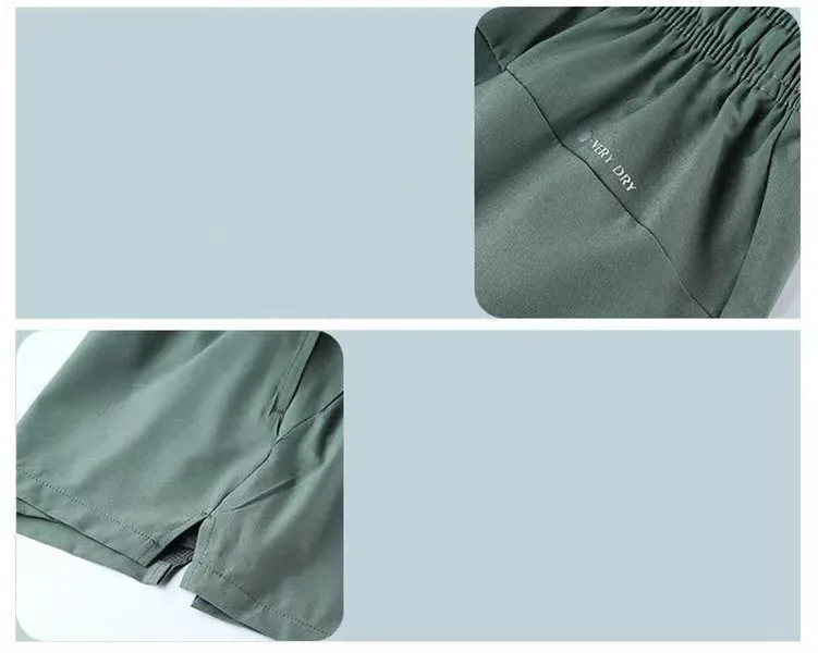 lu Mens Jogger Sports Shorts For Hiking Cycling With Pocket Casual Training Gym Short Pant Size M-4XL Breathable R260