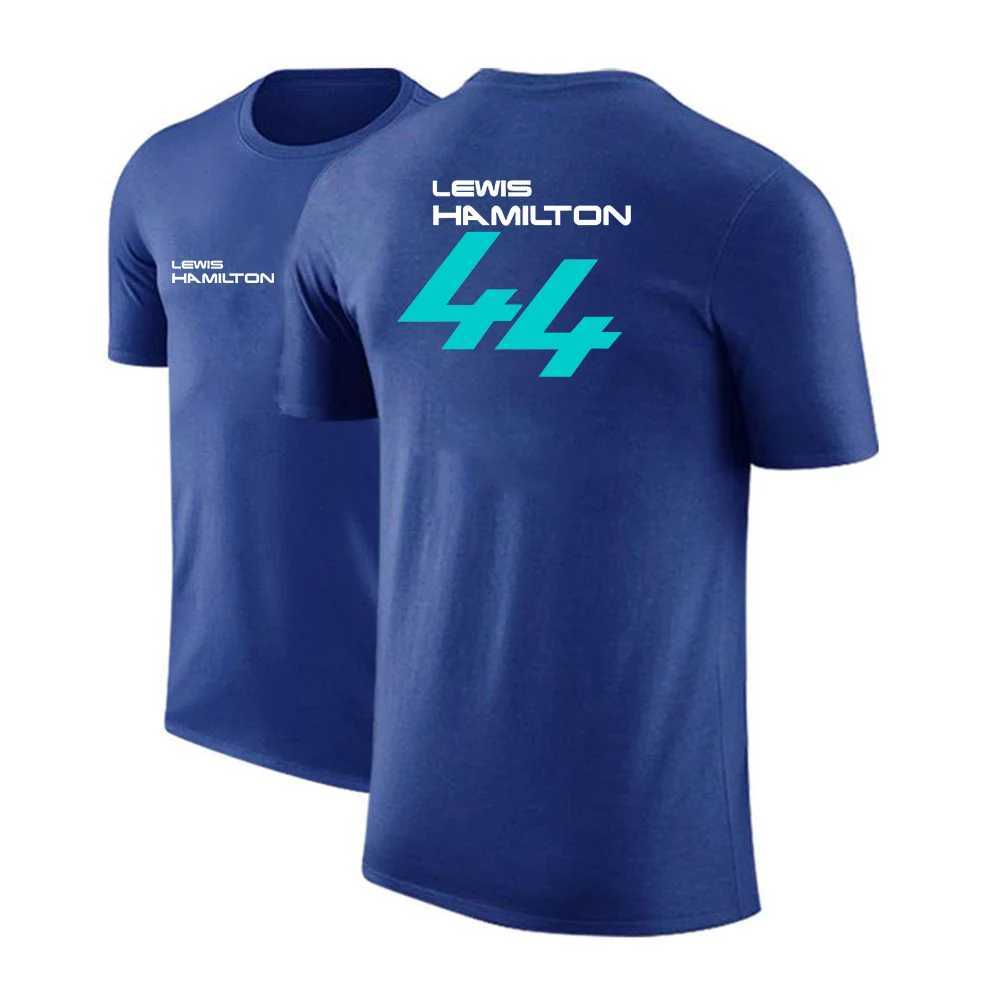 T-shirt maschile 2022 Nuovo pilota F1 Lewis Hamilton Digital 44 Stampa Drying Quick Round Rotond Neck Sport Sport Sports Sports da persona esterni T240425