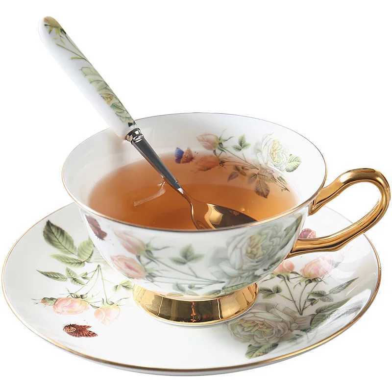 Canecas novas xícaras de café de mármore com alça de ouro xícara de cerâmica e molho de chá de chá de chá de chá da tarde para festas J240428