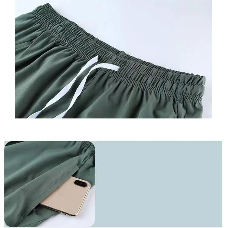 lu Mens Jogger Sports Shorts For Hiking Cycling With Pocket Casual Training Gym Short Pant Size M-4XL Breathable R260